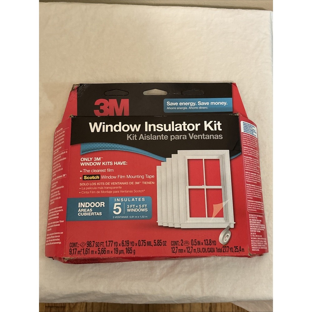 3M Indoor 5 Window Insulator Kit Clear Insulation Film 2141W-6
